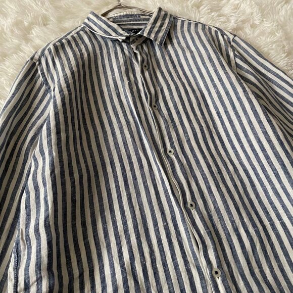 Archive Cotton Check Shirt M  White /Navy - Picture 3 of 5